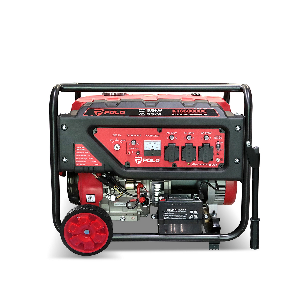 เครื่องปั่นไฟเบนซิน 5.0 KW POLO รุ่น KT6600DDC รูปที่ 2