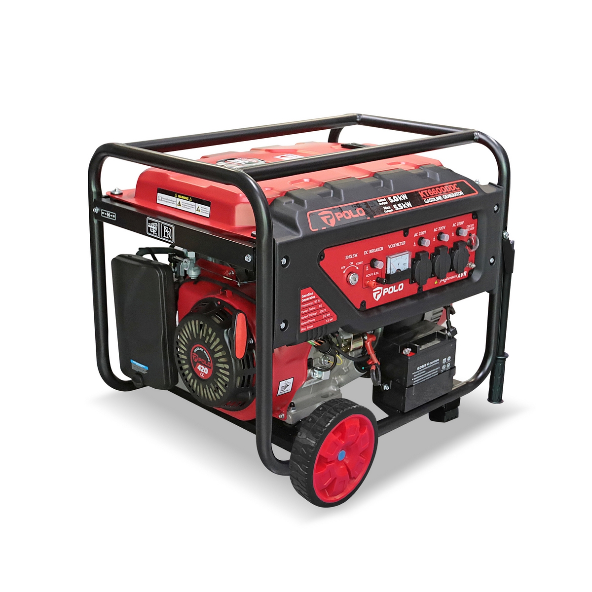 เครื่องปั่นไฟเบนซิน 5.0 KW POLO รุ่น KT6600DDC ราคา ฿18,420