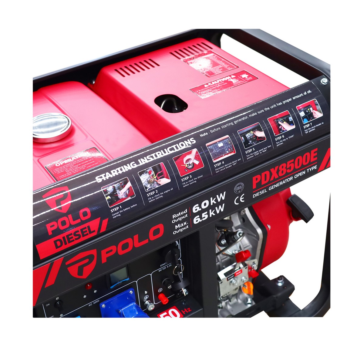 เครื่องปั่นไฟดีเซล 6.5 KW POLO รุ่น PDX8500E รูปที่ 4