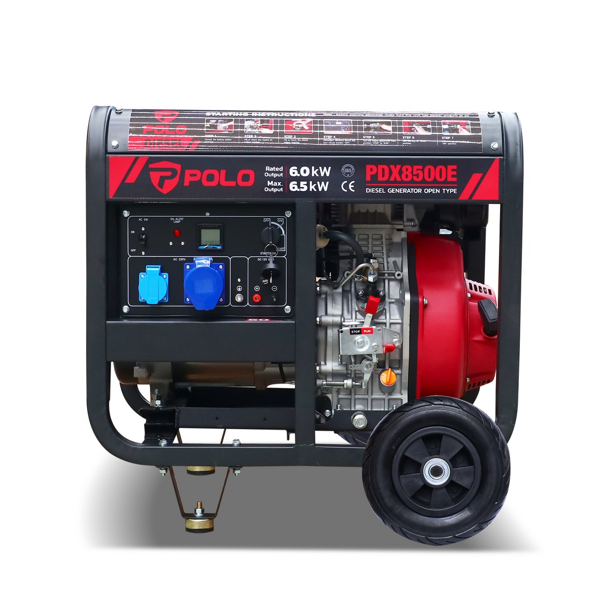 เครื่องปั่นไฟดีเซล 6.5 KW POLO รุ่น PDX8500E รูปที่ 2