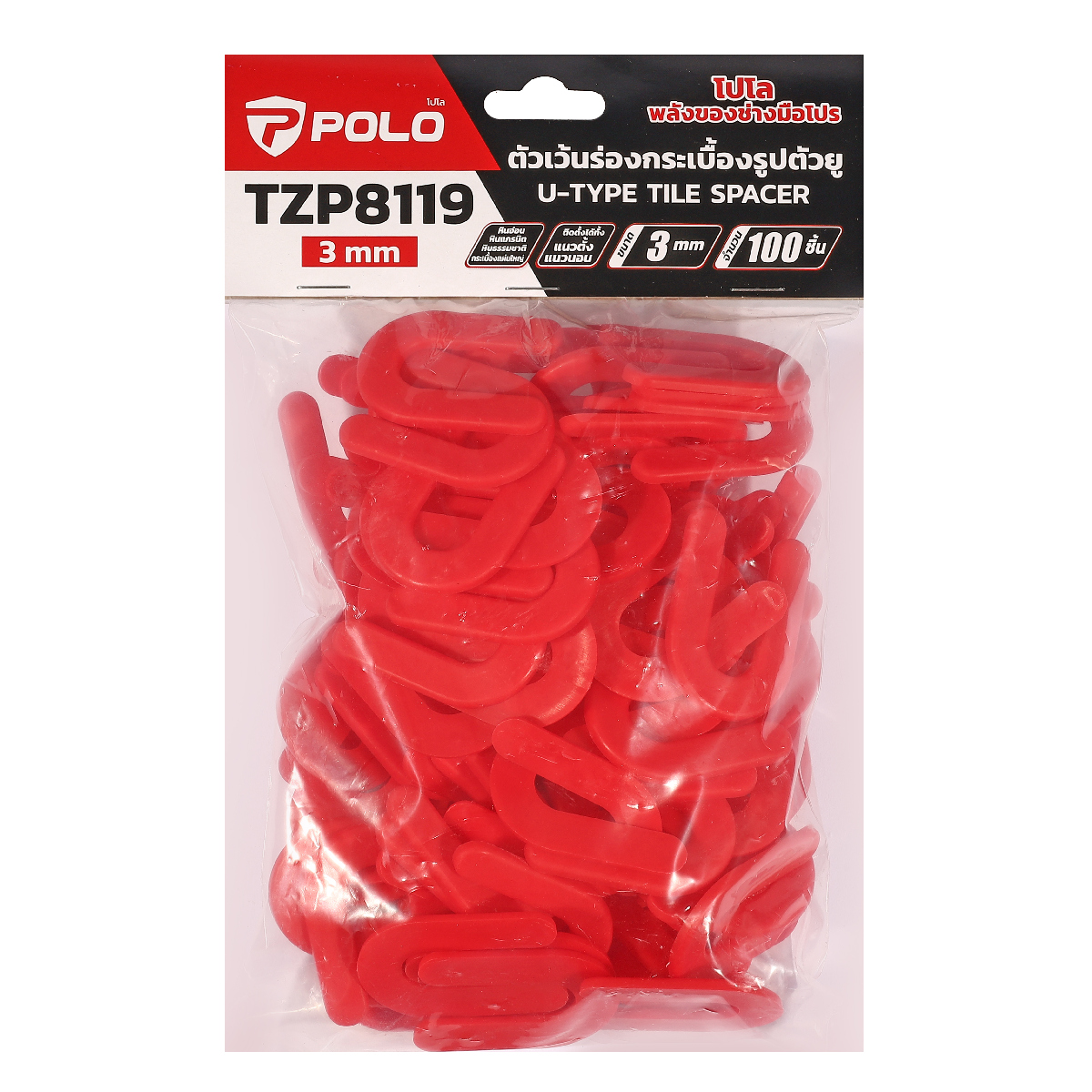 ตัวยูเว้นร่องกระเบื้อง POLO รุ่น TZP-8119-1U-3.0MM ราคา ฿102