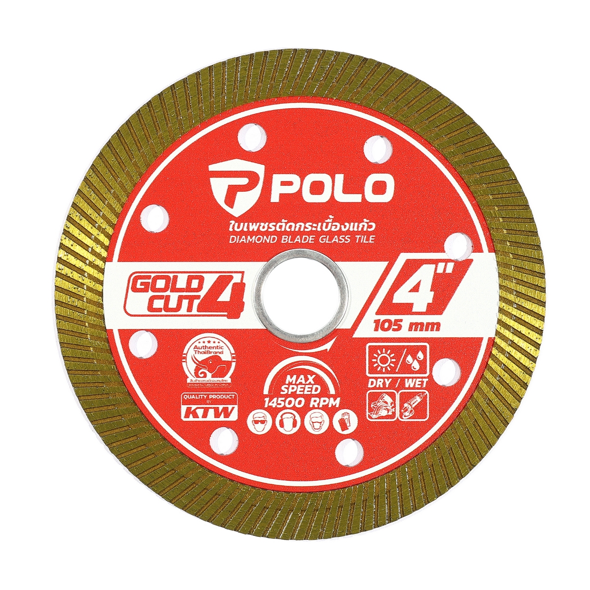 ใบเพชรตัดกระเบื้องแก้ว 4 นิ้ว GOLD CUT POLO ราคา ฿102