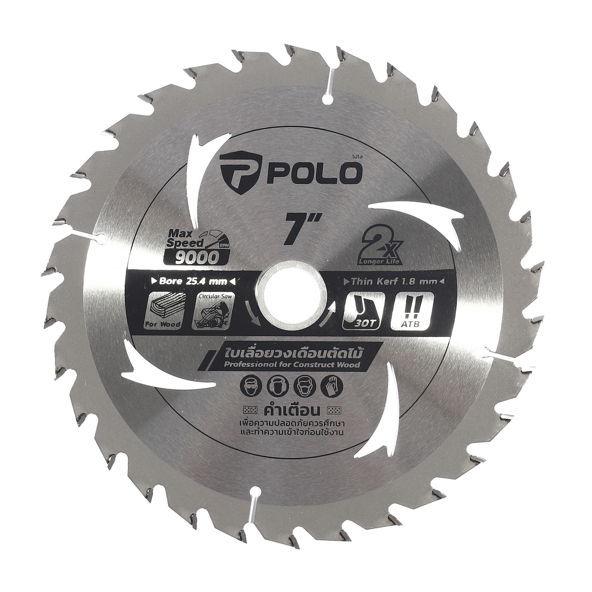 ใบเลื่อยวงเดือน 7" (184 MM) X 30T POLO รูปที่ 2