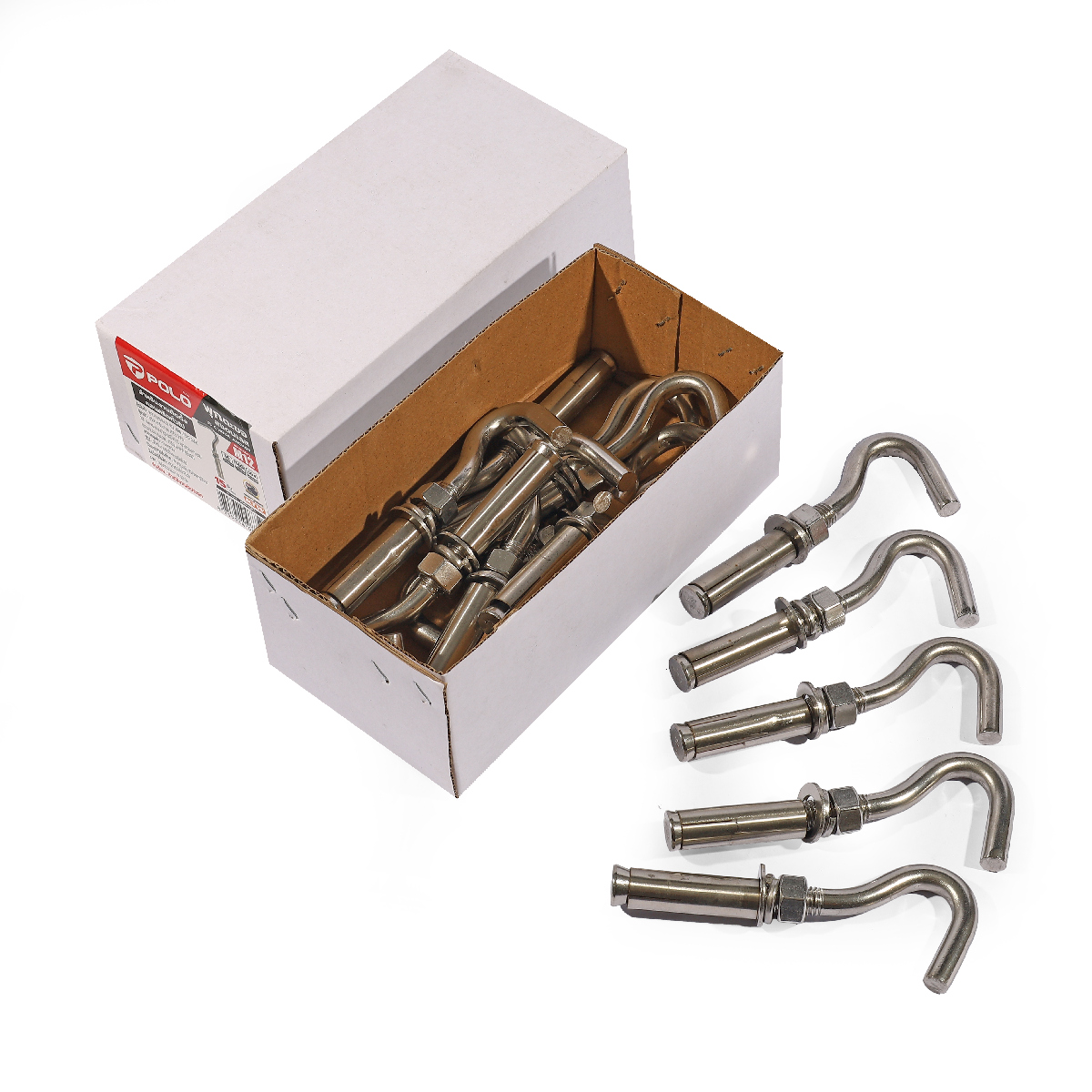 พุกตะขอสแตนเลส M12 (15PCS/BOX) POLO รุ่น 0075 ราคา ฿816