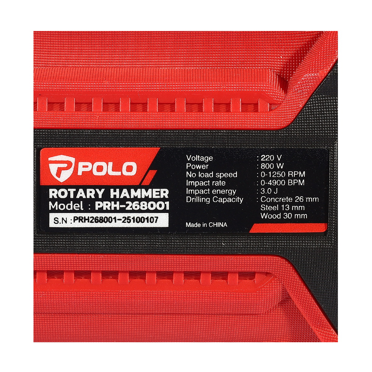 POLO 电锤 26MM 800W (3功能) 可换夹头 型号 PRH-268001 图 5