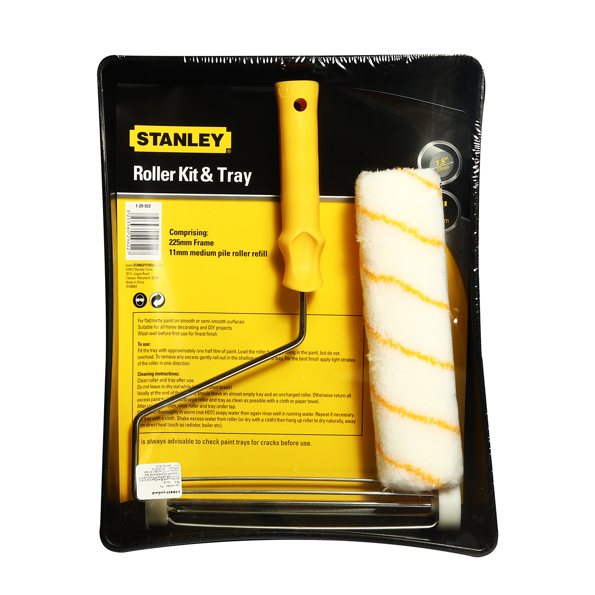 ชุดลูกกลิ้งอะครีลิค พร้อมถาด 9" STANLEY รุ่น 29-822 ราคา ฿187