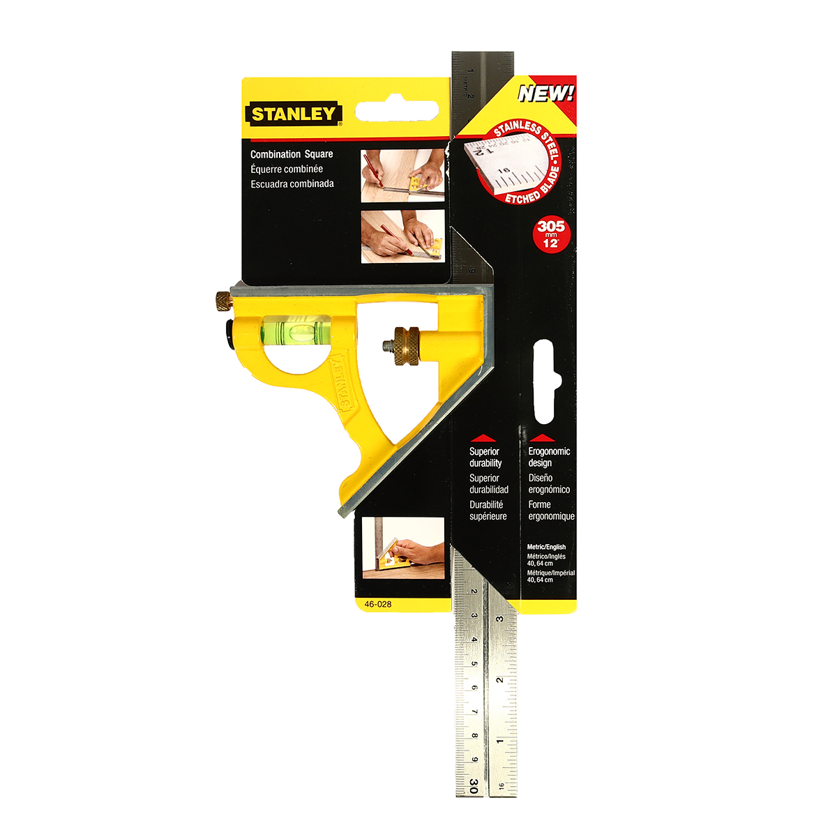 ฉากแบบผสม+ลูกน้ำ 12"(METRIC ) STANLEY รุ่น 46-028 ราคา ฿495