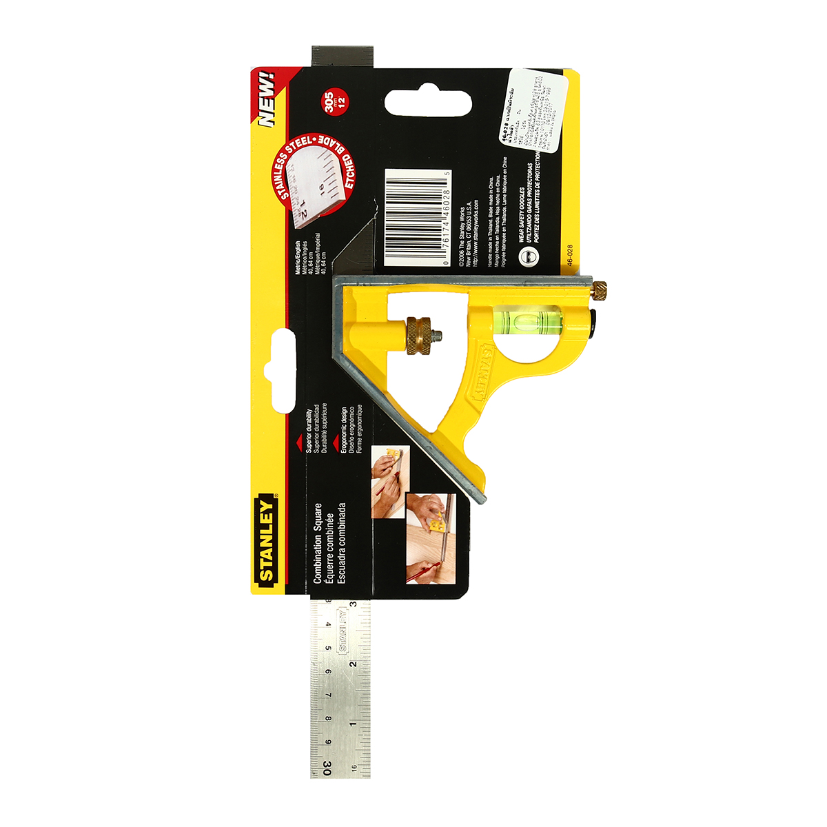 ฉากแบบผสม+ลูกน้ำ 12"(METRIC ) STANLEY รุ่น 46-028 รูปที่ 3