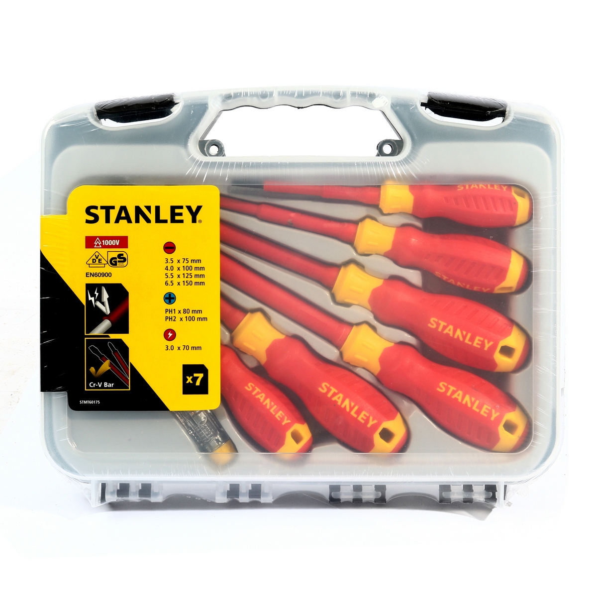 ชุดไขควงกันไฟ+ไขควงวัดไฟ 7 ชิ้น STANLEY รุ่น STMT60175 ราคา ฿1,023