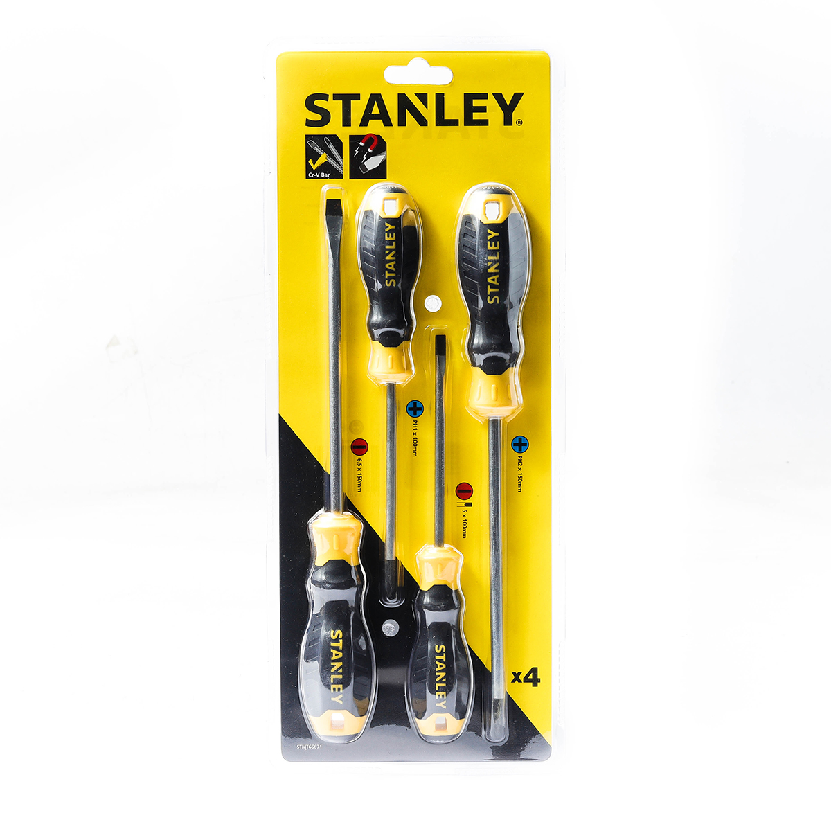 ชุดไขควงด้ามยาง 4 ชิ้น แฉก-แบน STANLEY รุ่น STMT66671 ราคา ฿242