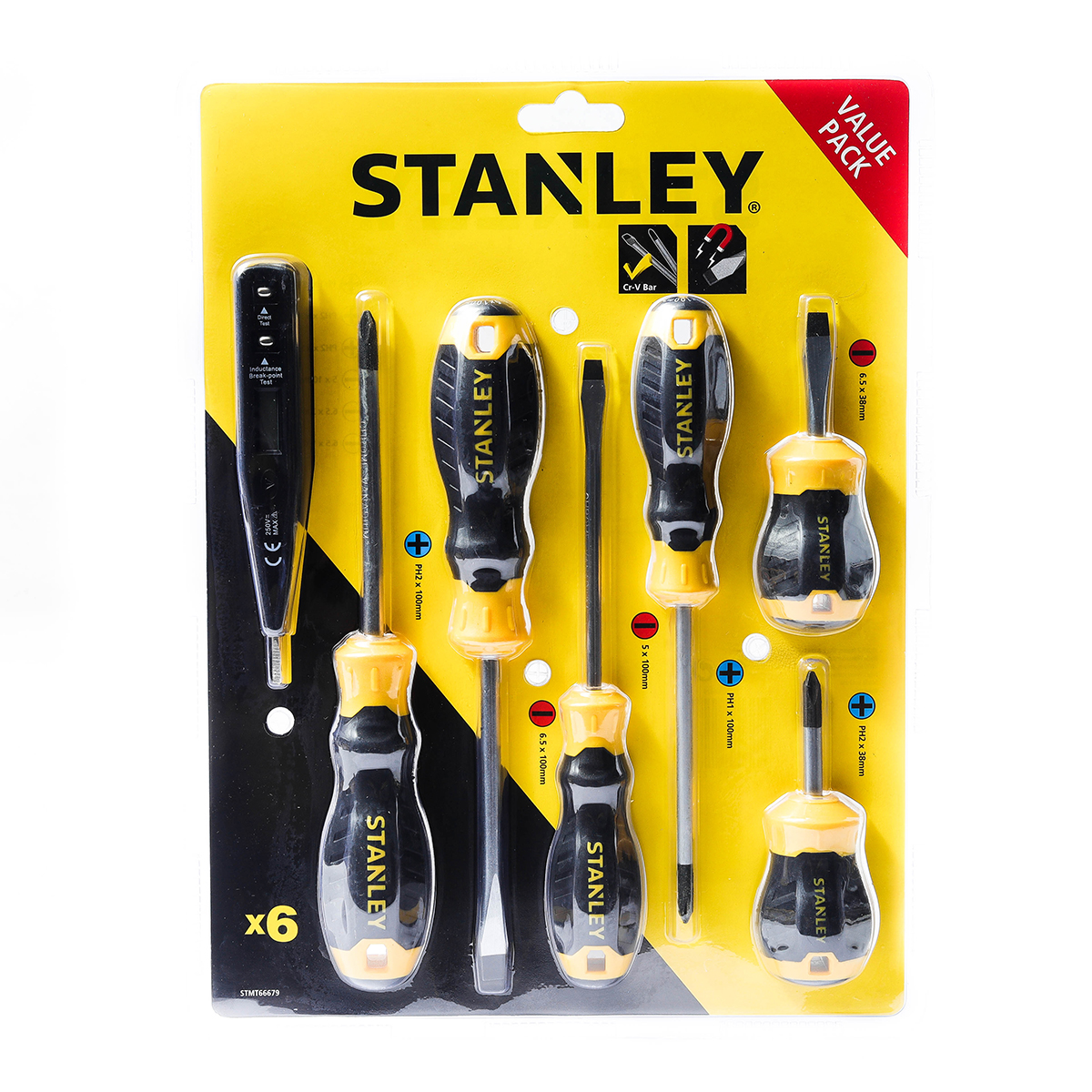 ชุดไขควง 6 ชิ้น+ไขควงลองไฟดิจิตอล STANLEY รุ่น STMT66679 ราคา ฿484