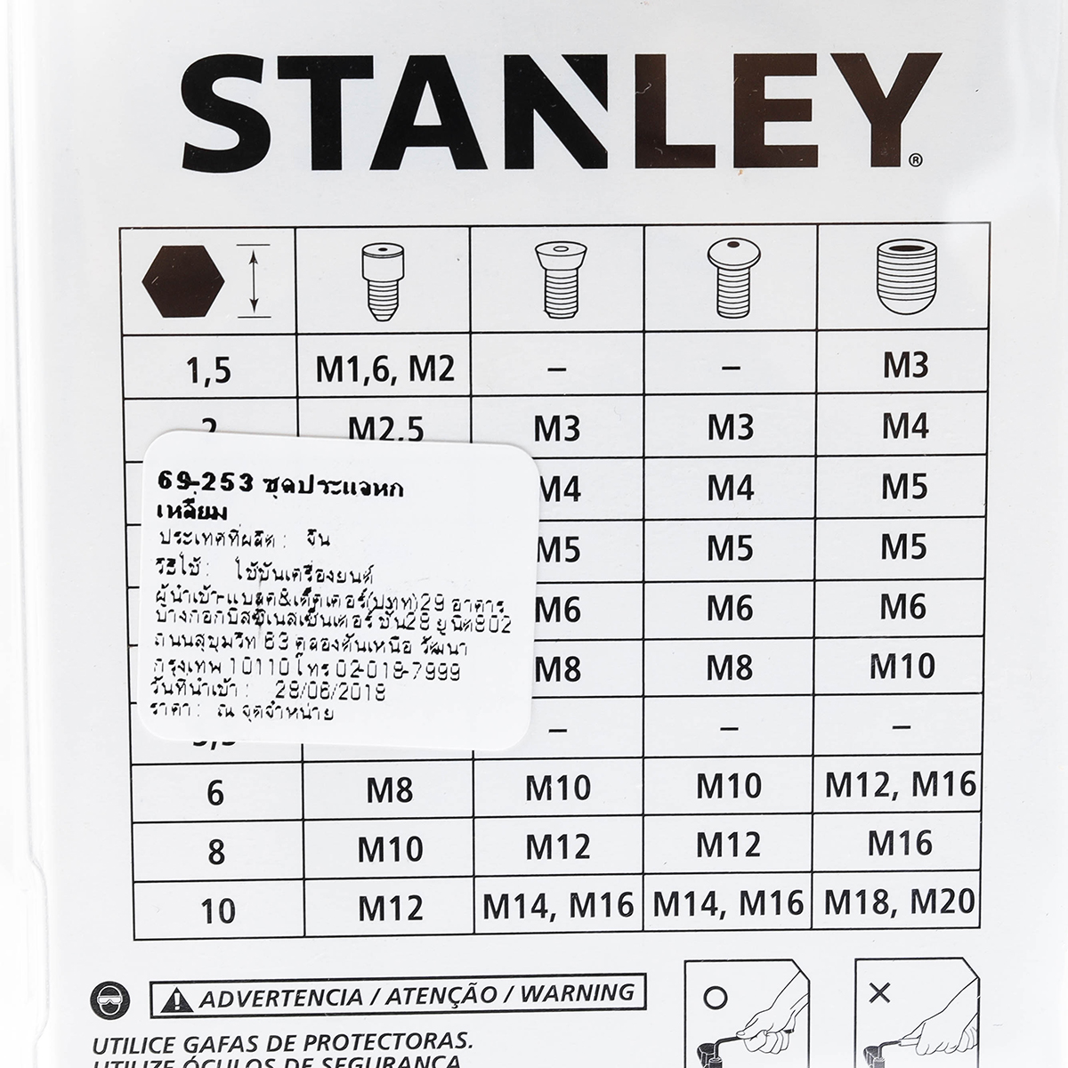 ชุดประแจ 6 เหลี่ยม 10 ชิ้น STANLEY รุ่น 69-253 รูปที่ 3