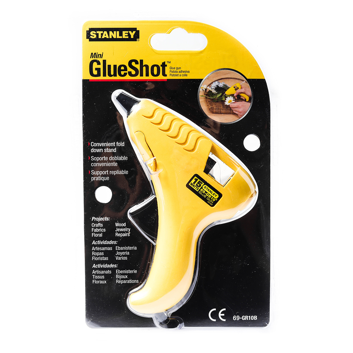 ปืนยิงกาว 15W ปลั๊กหัวกลม งานเบา STANLEY รุ่น 69-GR10B ราคา ฿288