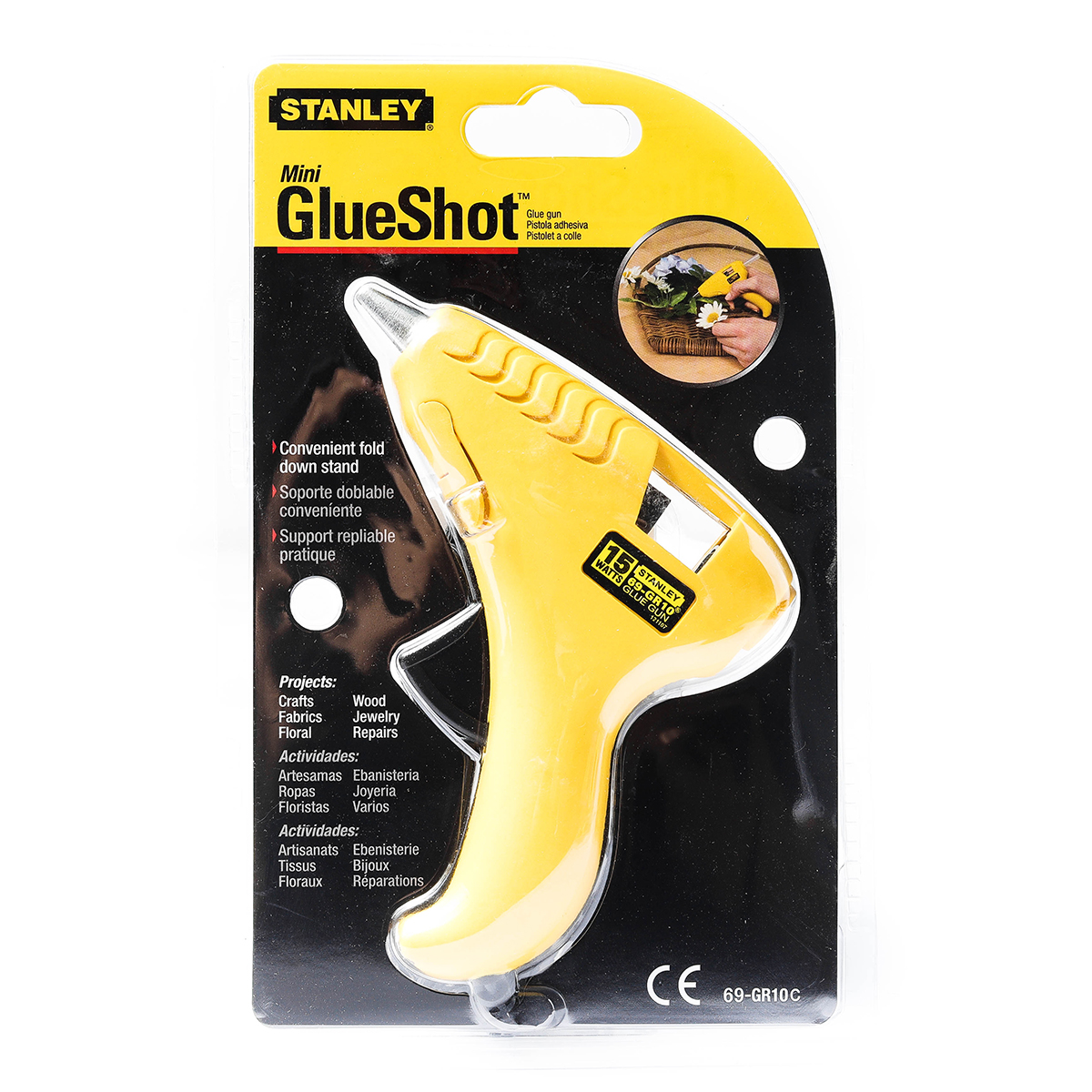 ปืนยิงกาว 15W ปลั๊กหัวแบน งานเบา STANLEY รุ่น 69-GR10C ราคา ฿192
