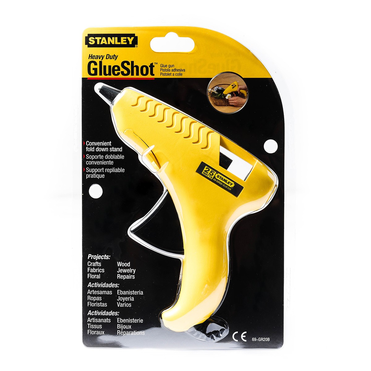 ปืนยิงกาว 25W ปลั๊กหัวกลม STANLEY รุ่น 69-GR20B ราคา ฿432
