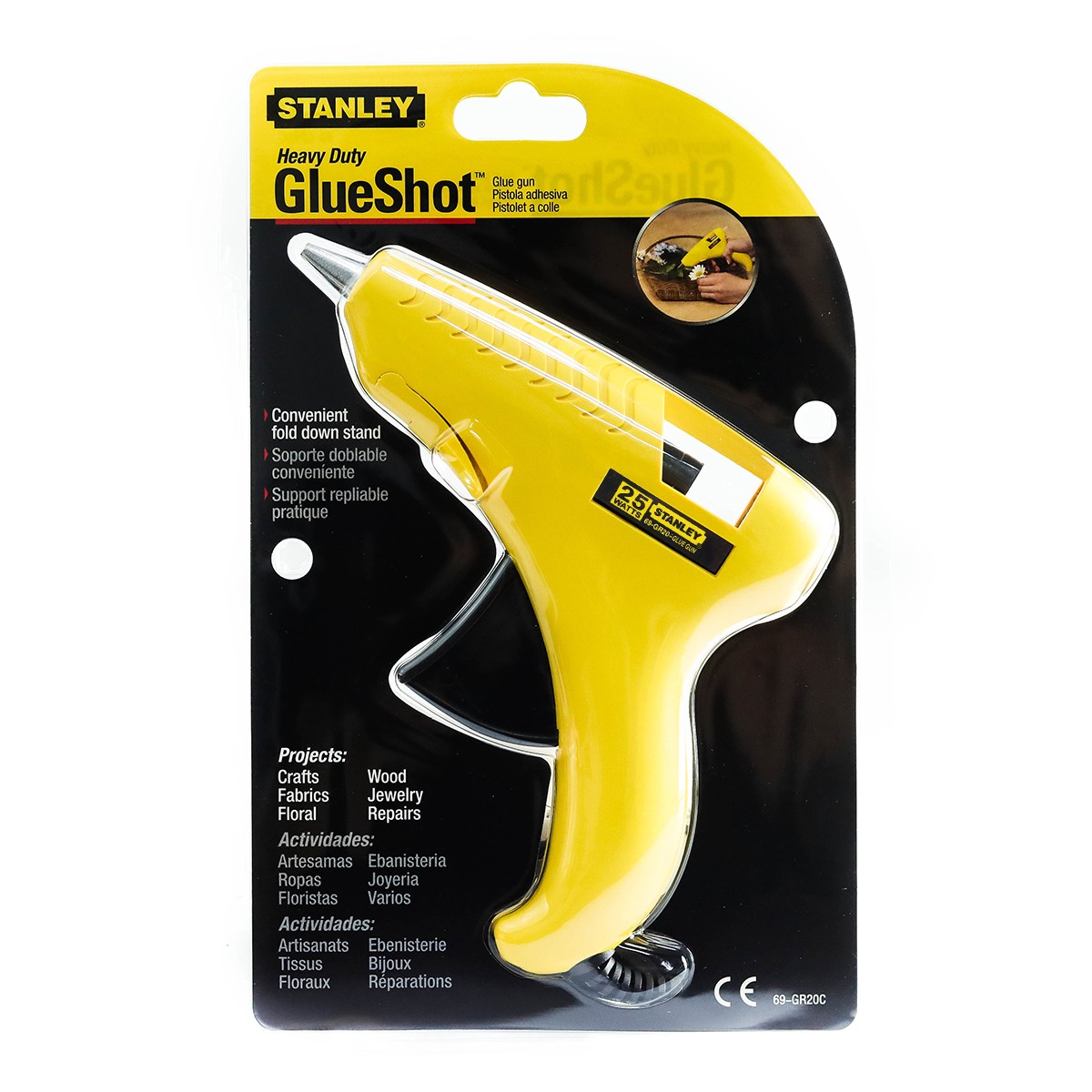 ปืนยิงกาว 25W ปลั๊กหัวแบน STANLEY รุ่น 69-GR20C ราคา ฿306