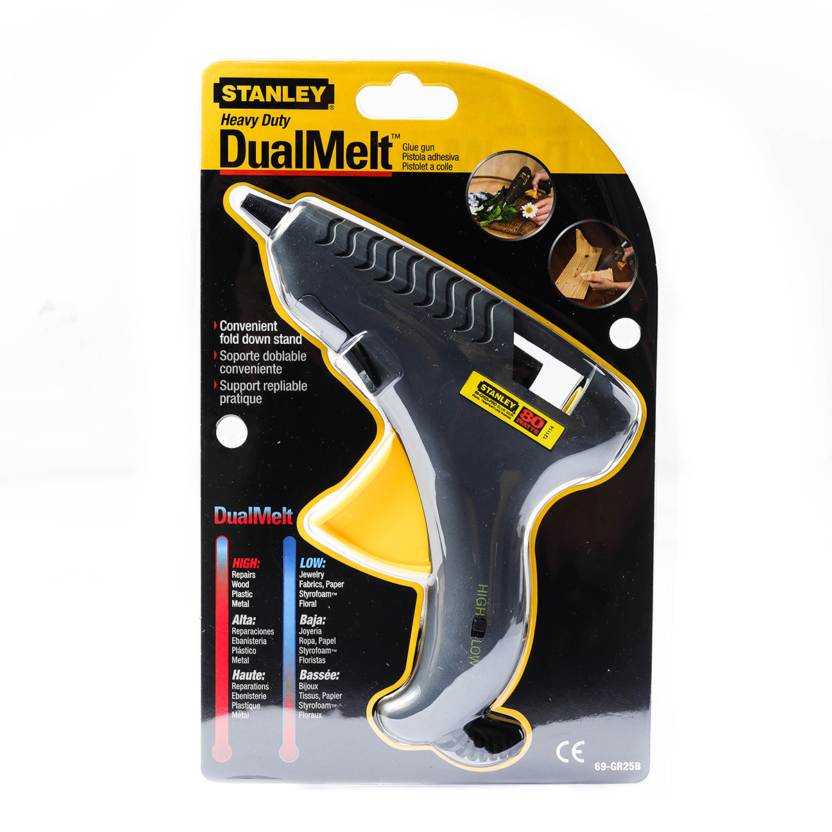 ปืนยิงกาว 80W ปลั๊กหัวกลม STANLEY รุ่น 69-GR25B ราคา ฿516