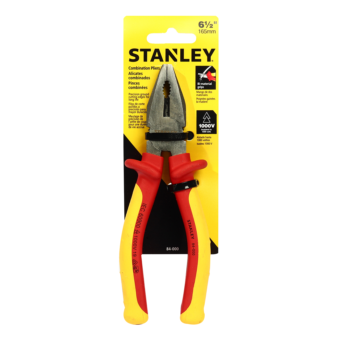 คีมหุ้มฉนวน ปากตรง/จิ้งจก 165 มม. STANLEY รุ่น 84-000 ราคา ฿473