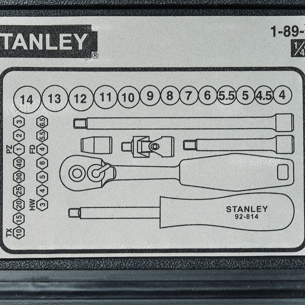 ชุดบ็อกซ์ 6PT 1/4" 35 ชิ้น 4-14 มม. STANLEY รุ่น 89-033 รูปที่ 4