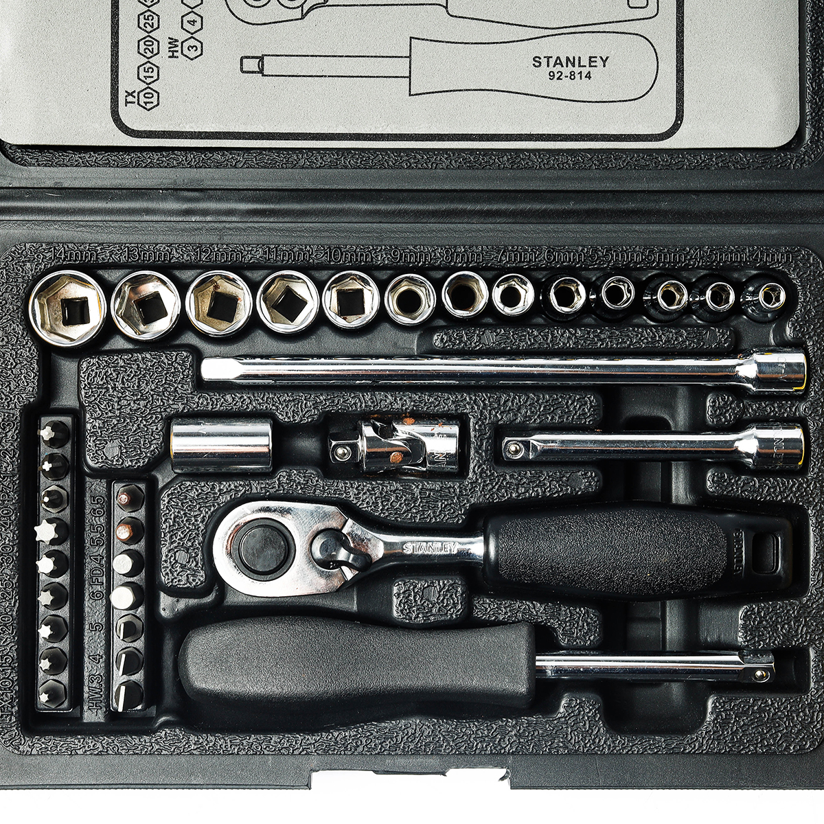 ชุดบ็อกซ์ 6PT 1/4" 35 ชิ้น 4-14 มม. STANLEY รุ่น 89-033 รูปที่ 3