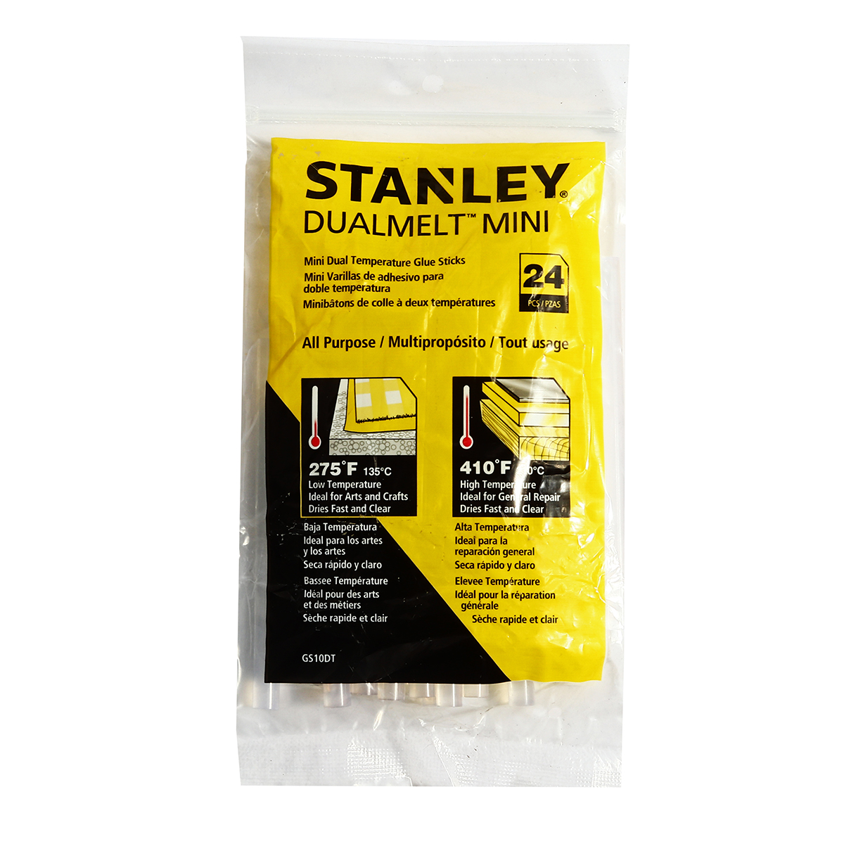 กาวเส้นเล็ก 2 อุณหภูมิ 24 ชิ้น/แพ็ค STANLEY รุ่น GS10DT ราคา ฿90