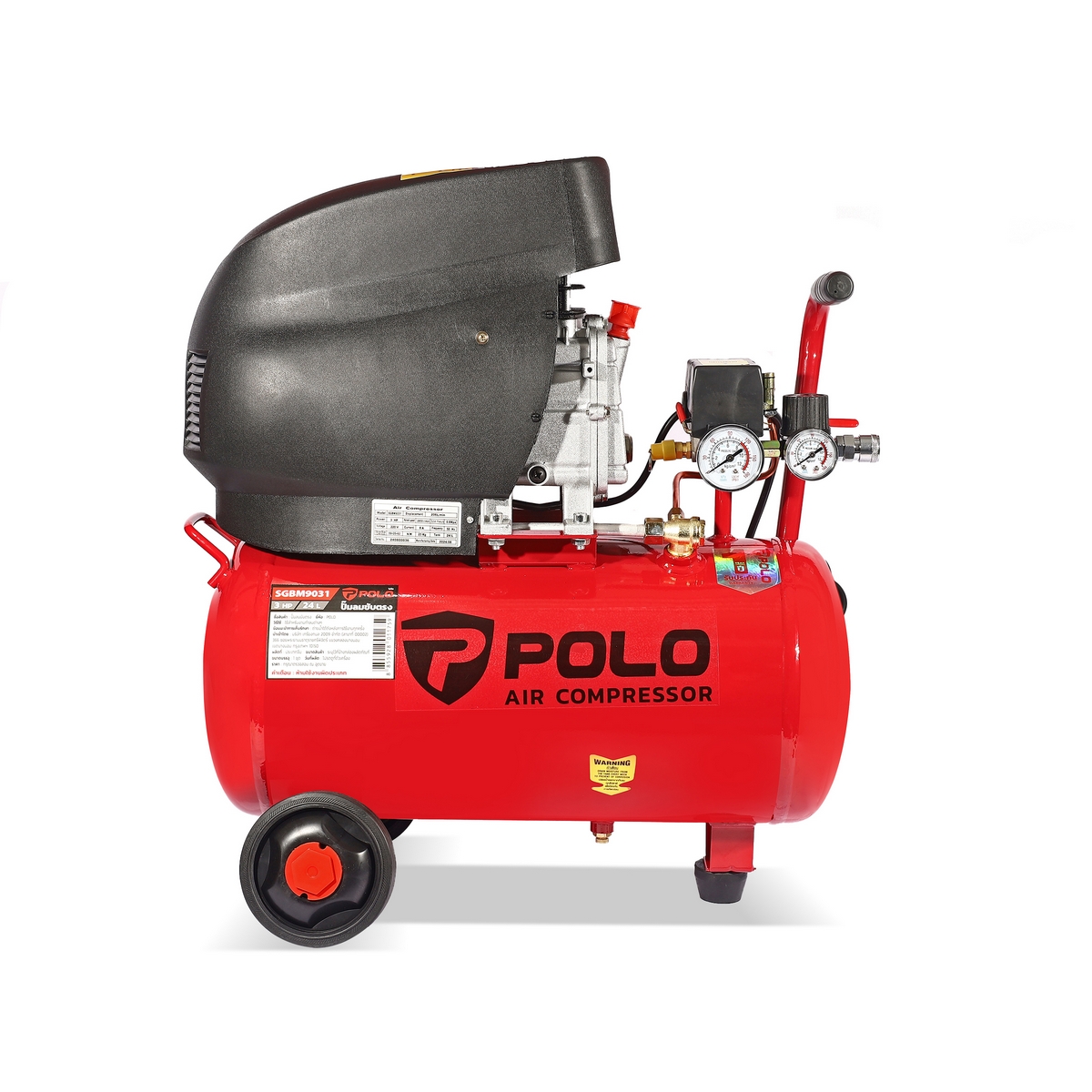 POLO Air Compressor 3 HP 1-Phase 220V 24L, Model S371-SGBM9031 photo 2
