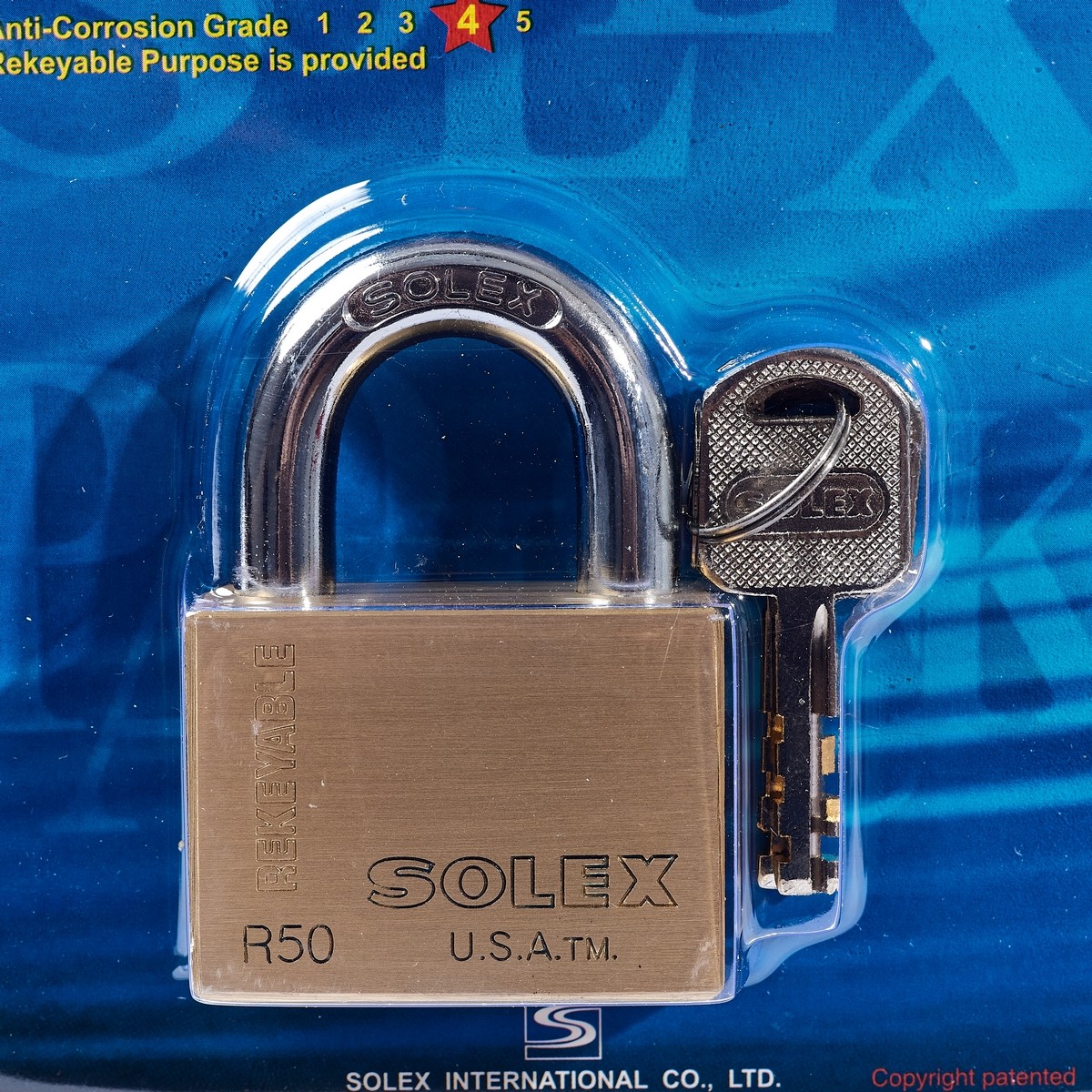 กุญแจคล้องทองเหลือง R50 PREMIUM SOLEX รูปที่ 2