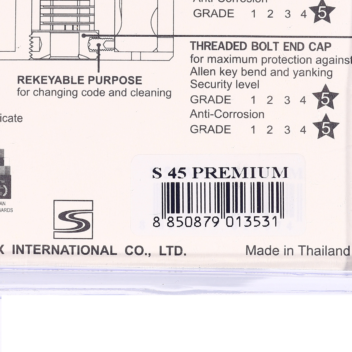 กุญแจคล้องแสตนเลส S 45 PREMIUM SOLEX รูปที่ 3