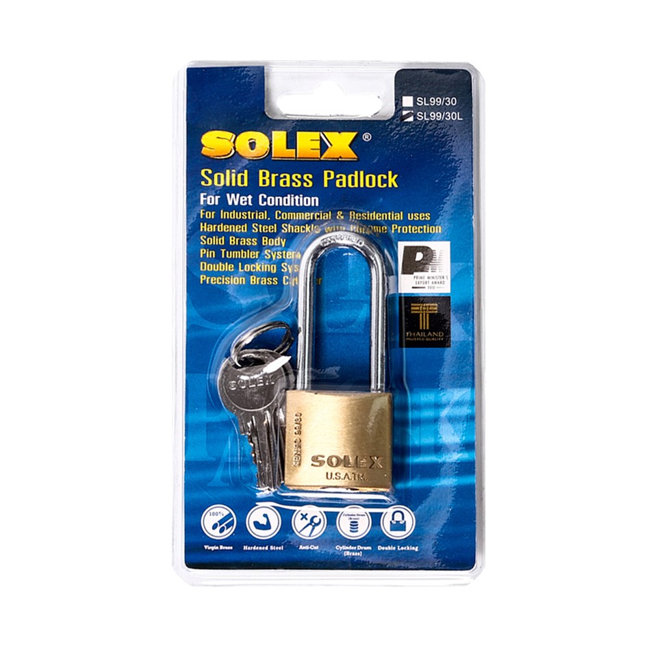 กุญแจคล้อง SL99 คอยาว L30 MM SOLEX ราคา ฿135.6