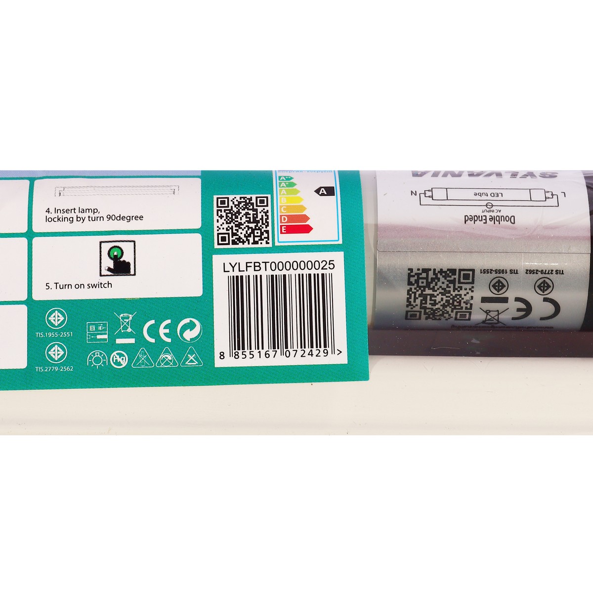 ชุดรางไฟพร้อมหลอด LED T8 9W DOUBLEEND HO SYLVANIA รูปที่ 4