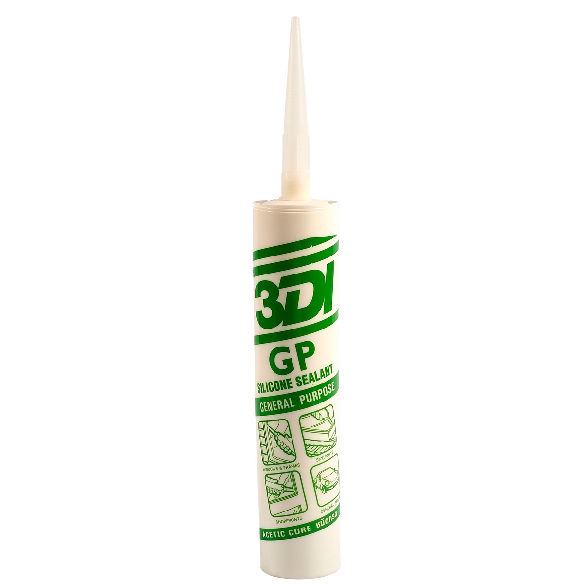 ซิลิโคนยาแนวGPชนิดมีกรด สีขาว 280ML 3DI ราคา ฿58.8