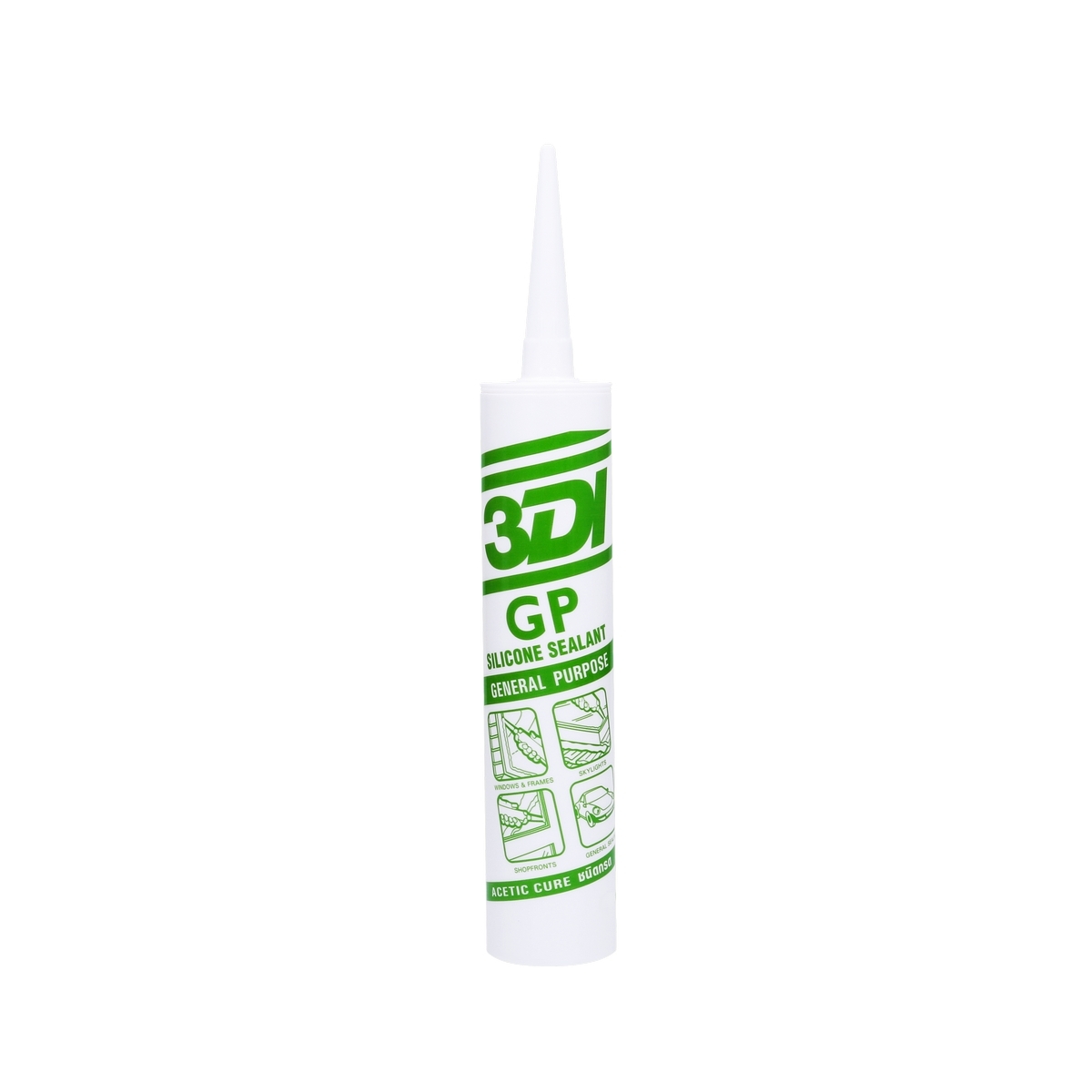 ซิลิโคนยาแนวGPชนิดมีกรด สีดำ 280ML 3DI ราคา ฿58.8