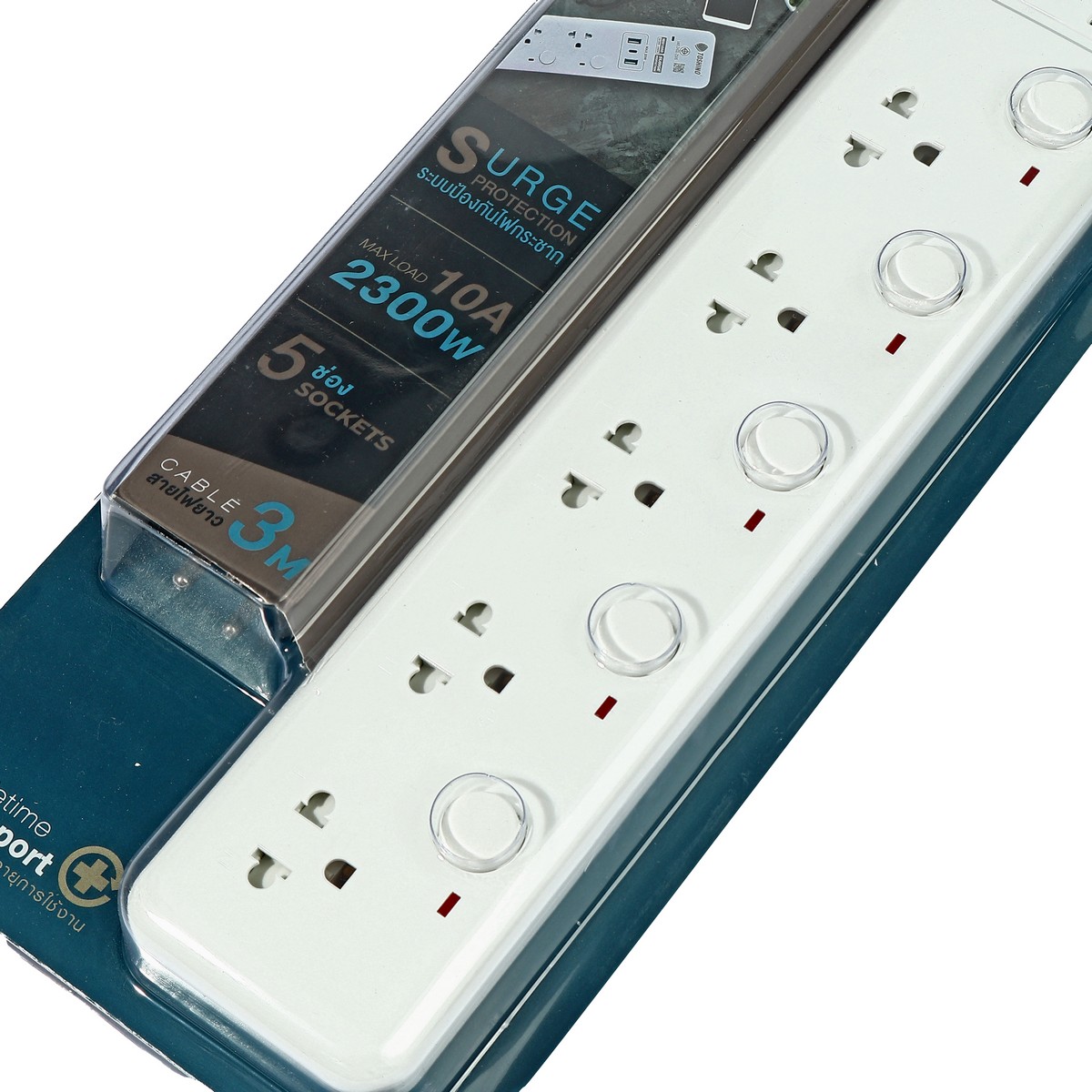 ปลั๊กรางไฟ 5ช่อง 2USB 1 TYPE C 3ม. TOSHINO รุ่น WY-53 รูปที่ 2