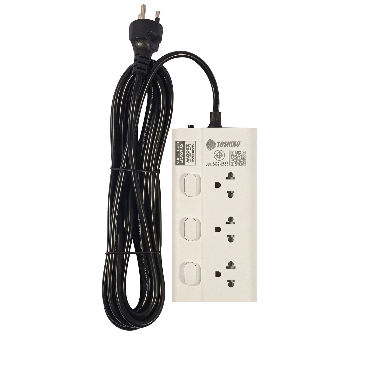 ปลั๊กรางไฟ 3 ช่อง 3 สวิตช์ 5 เมตร TOSHINO รุ่น ECO-35 ราคา ฿340.8