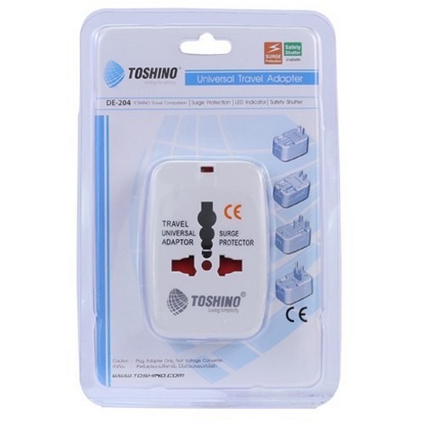 สีขาว 4 IN 1 TOSHINO รุ่น DE-204 TRAVEL ADAPTER 10A รูปที่ 3