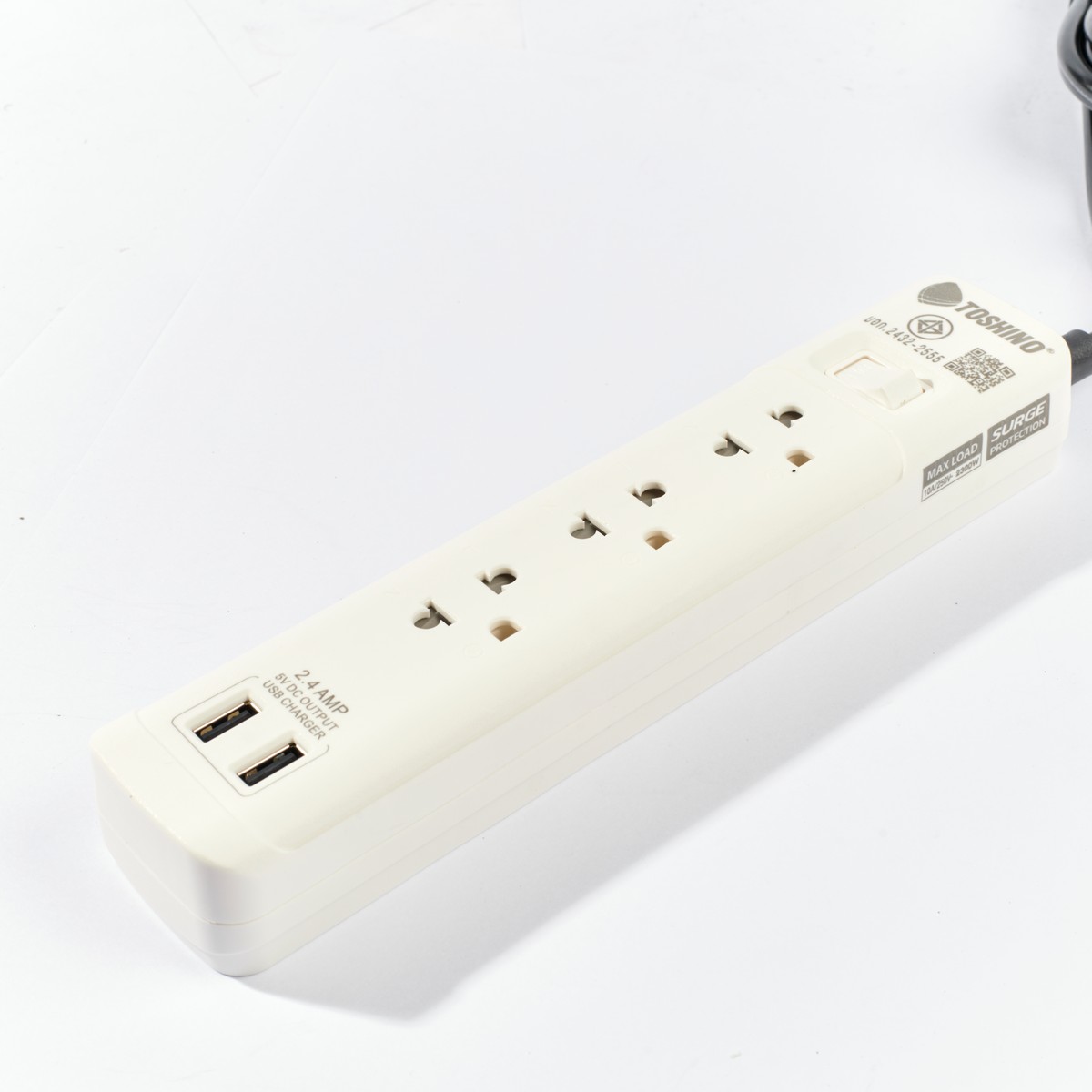 ปลั๊กรางไฟ 1สวิตช์ 3ช่อง 3เมตร TOSHINO รุ่น SO-33USB รูปที่ 2