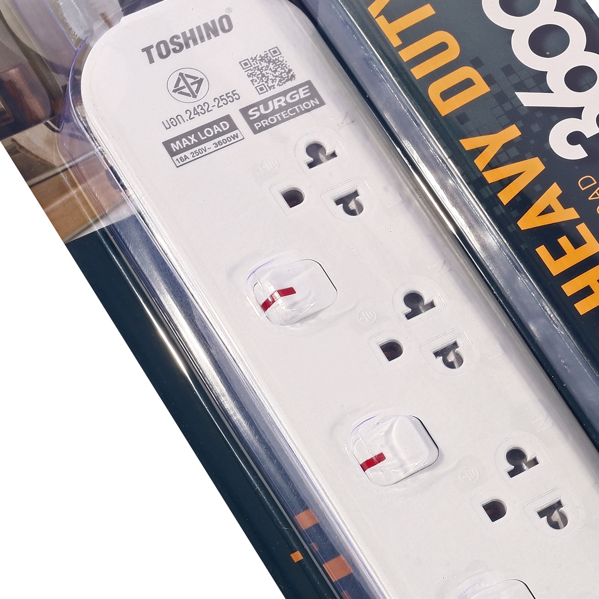 ปลั๊กรางไฟ 3ช่อง 3สวิตช์ 3ม. 16AMP TOSHINO รุ่น JT3-3M รูปที่ 2