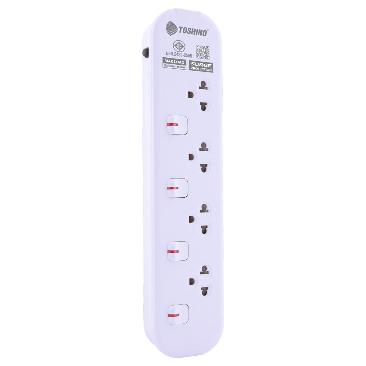 ปลั๊กรางไฟ 4ช่อง 4สวิตช์ 5ม. 16AMP TOSHINO รุ่น JT4-5M รูปที่ 3