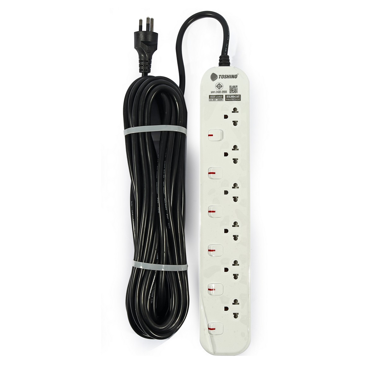 ปลั๊กรางไฟ 6ช่อง 6สวิตช์ 10ม.16A TOSHINO รุ่น JT6-10M ราคา ฿1,194