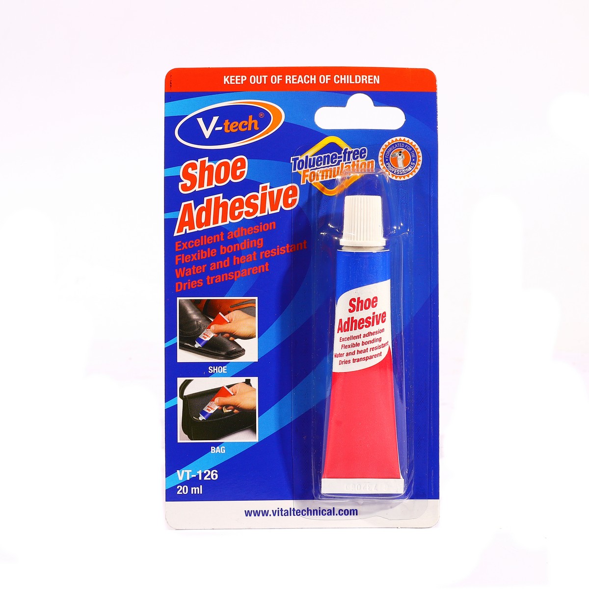 กาวสำหรับติดรองเท้า(สีใส)20ML V-TECH รุ่น VT-126 ราคา ฿27.6