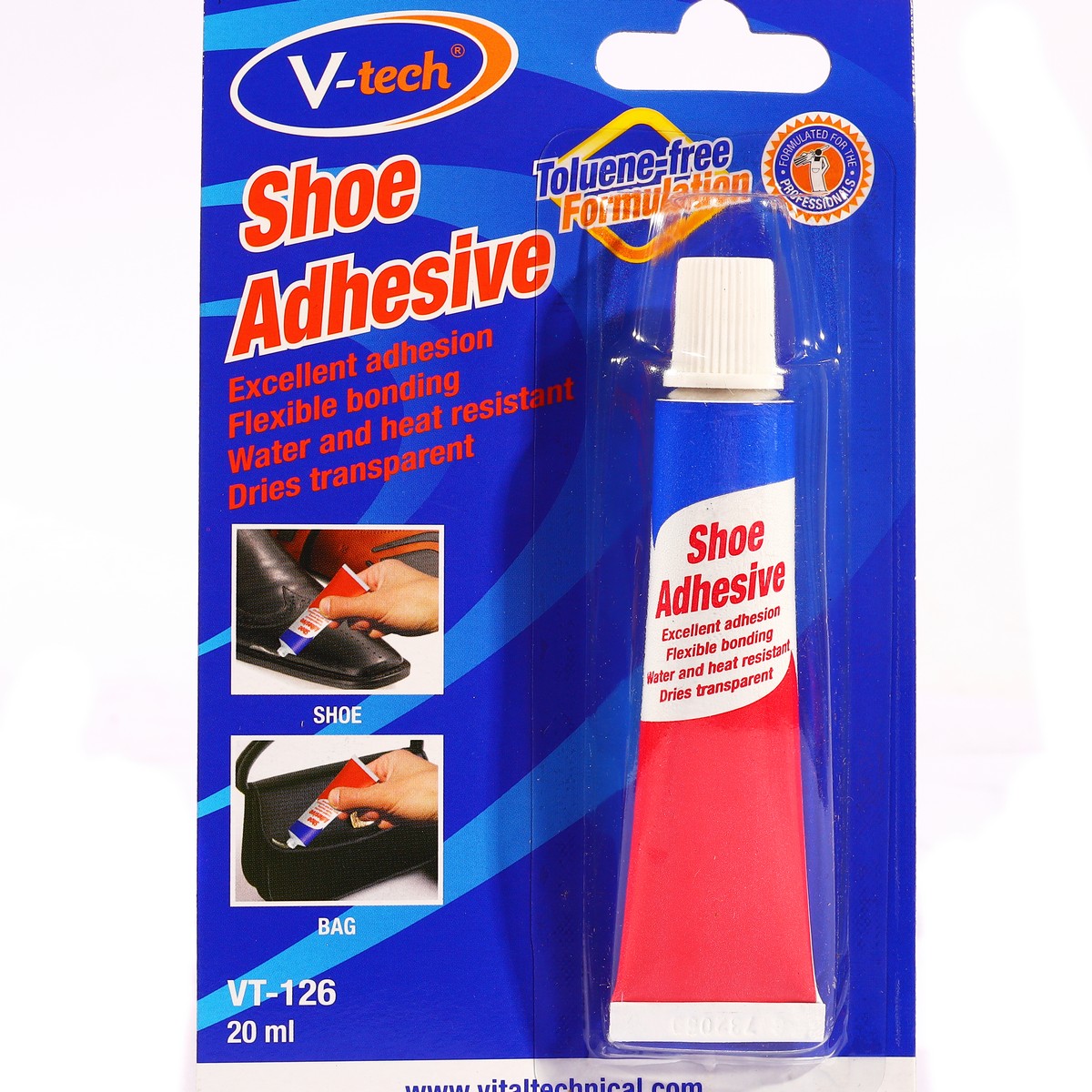 กาวสำหรับติดรองเท้า(สีใส)20ML V-TECH รุ่น VT-126 รูปที่ 2