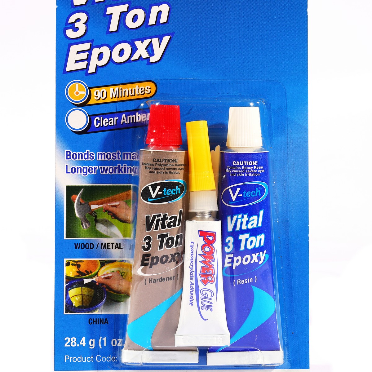 กาวอีพอกซ์ซี่(สีใส)แถมกาวตราช้าง V-TECH รุ่น VT-143BP รูปที่ 2