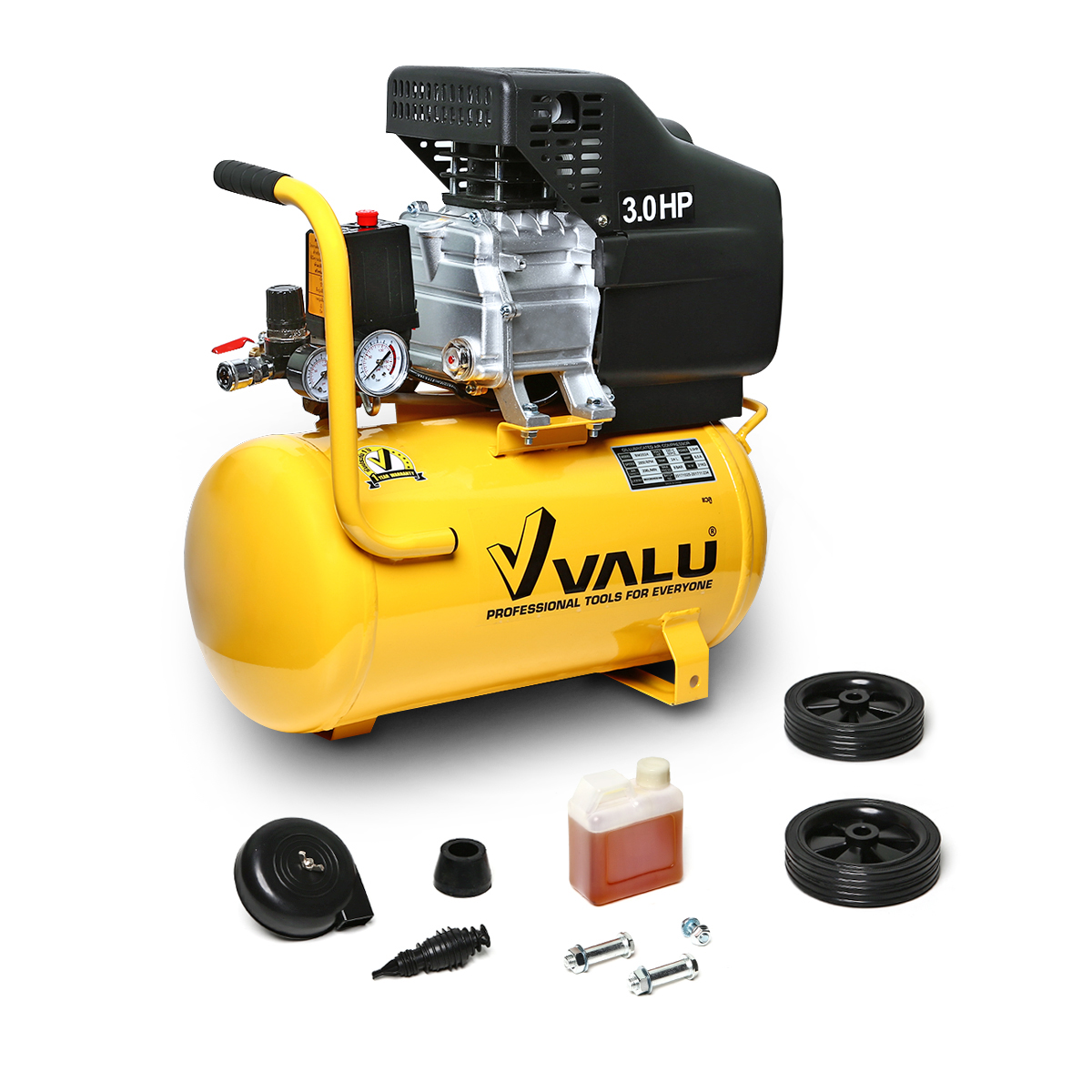 ปั๊มลมขับตรง 3HP ถัง 24L VALU รุ่น BM2024 รูปที่ 4