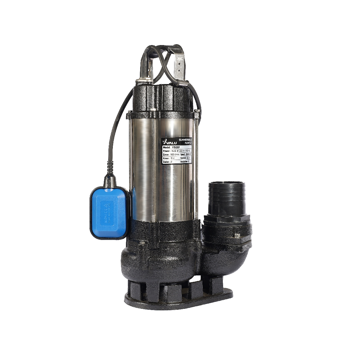 ปั๊มแช่น้ำเสียลูกลอย 3"/ 1500W VALU รุ่น V1500F รูปที่ 2