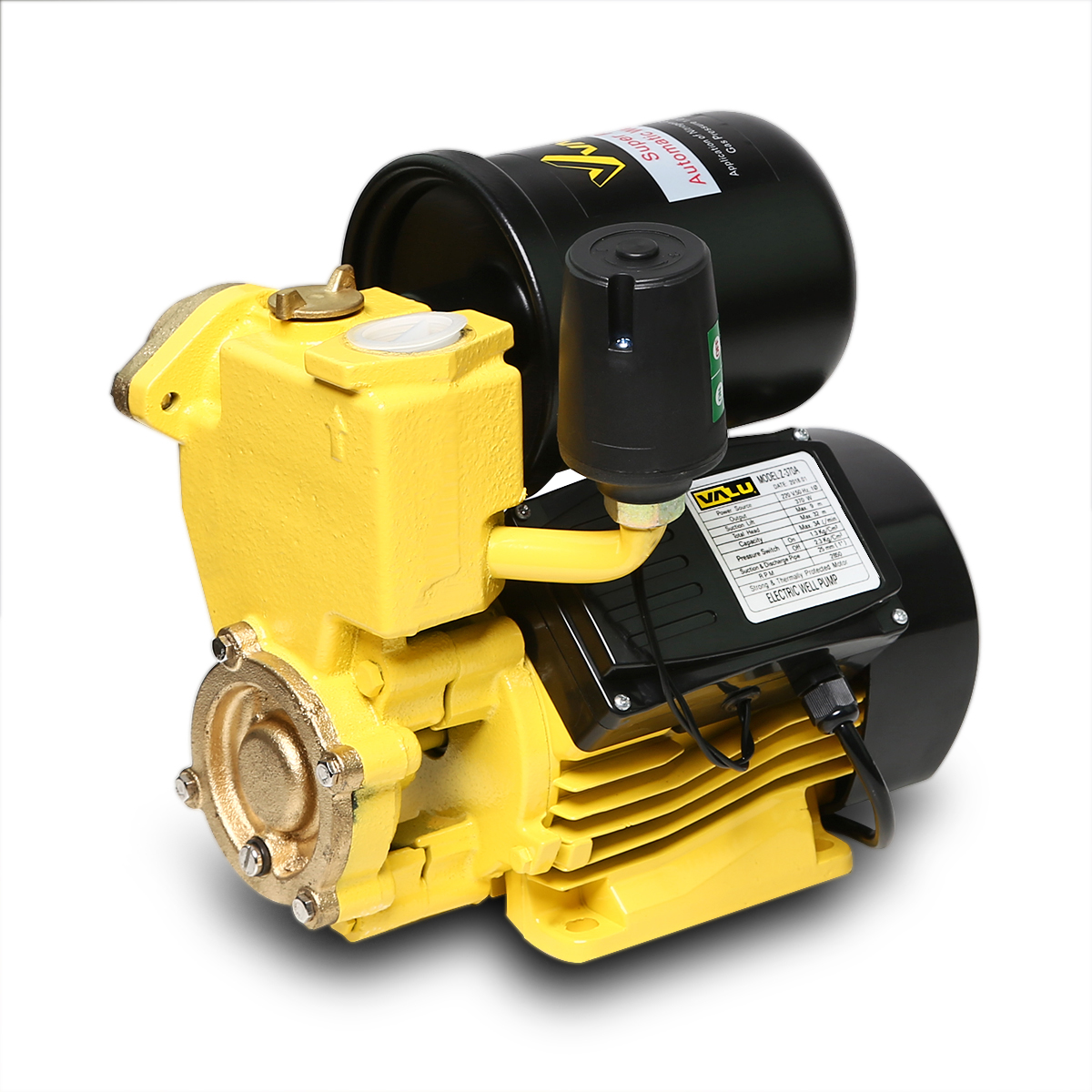 ปั๊มน้ำอัตโนมัติ 0.5HP (ทองแดง) VALU รุ่น Z-370A ราคา ฿1,440