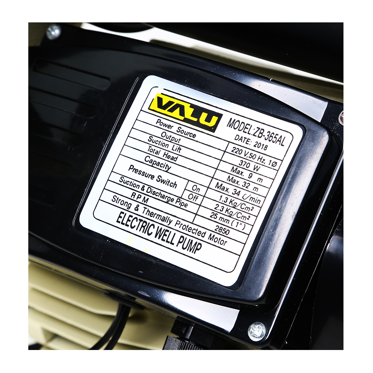 ปั๊มน้ำอัตโนมัติ 0.5HP พร้อมฐาน VALU รุ่น ZB-365AL รูปที่ 3