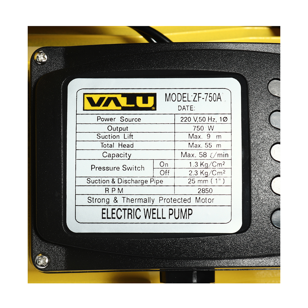 ปั๊มน้ำอัตโนมัติพร้อมFLOW SENSER VALU รุ่น ZF-750A รูปที่ 4