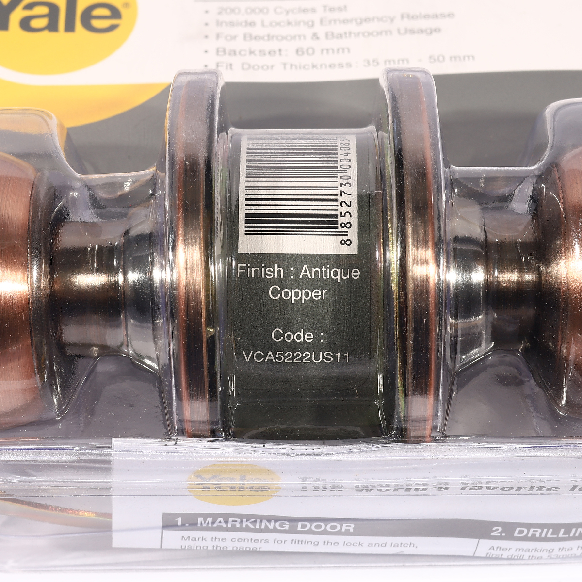 ลูกบิดประตูสีทองแดงรมดำ YALE รุ่น KN-VCA5222US11AV รูปที่ 5