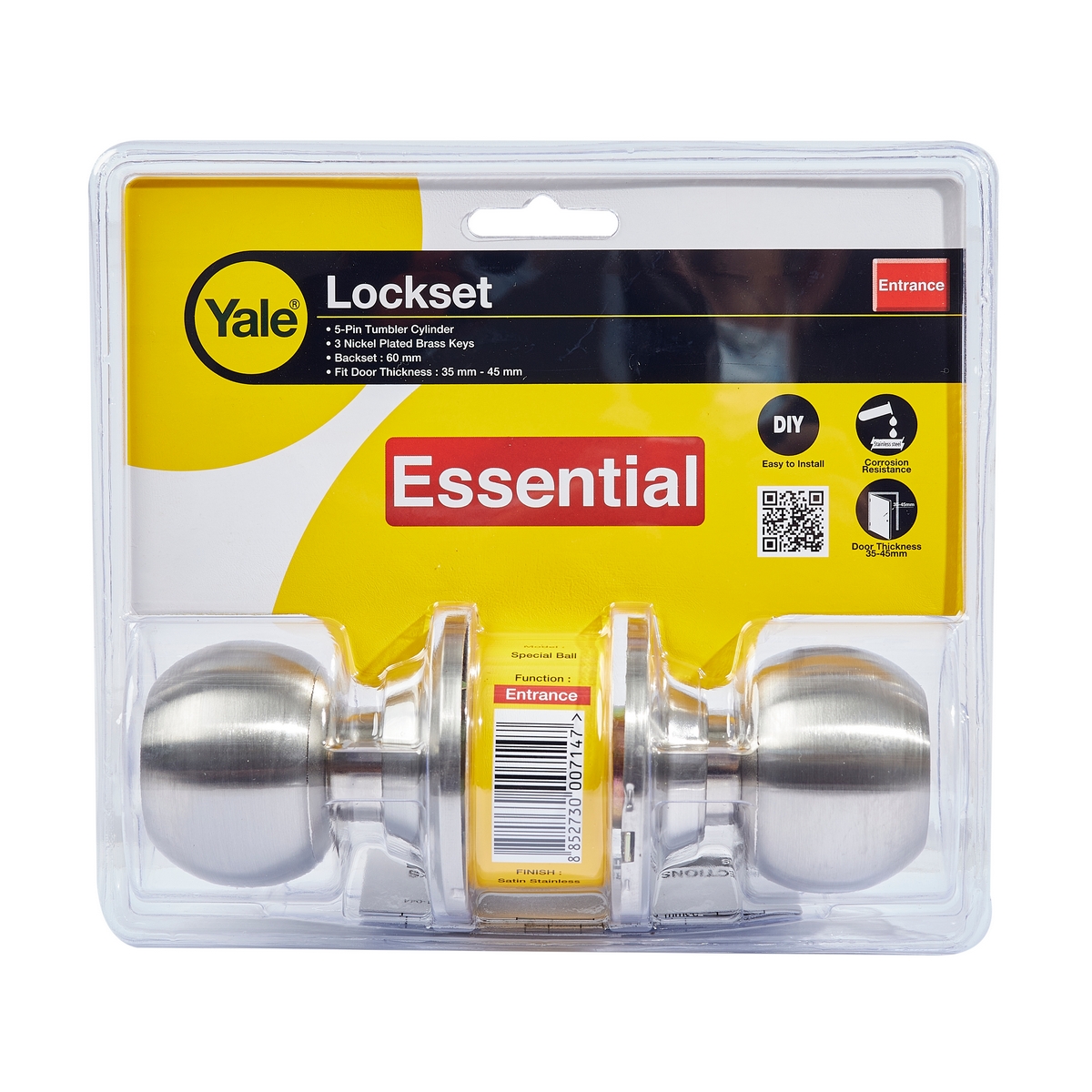 ลูกบิดทั่วไป หัวกลม จานเล็ก YALE รุ่น EKN-VCA5147 ราคา ฿210