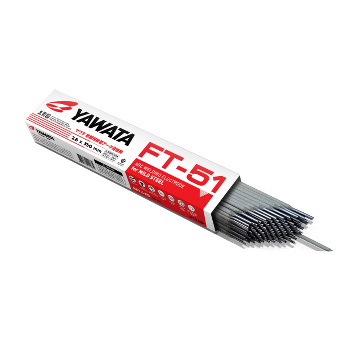 ลวดเชื่อมเหล็กเหนียว #2.6 MM. 2KG FT-51 YAWATA รุ่น FT51026 ราคา ฿207.6